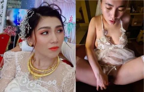 Chú rể say xỉn banh háng cô dâu cho bạn đụ