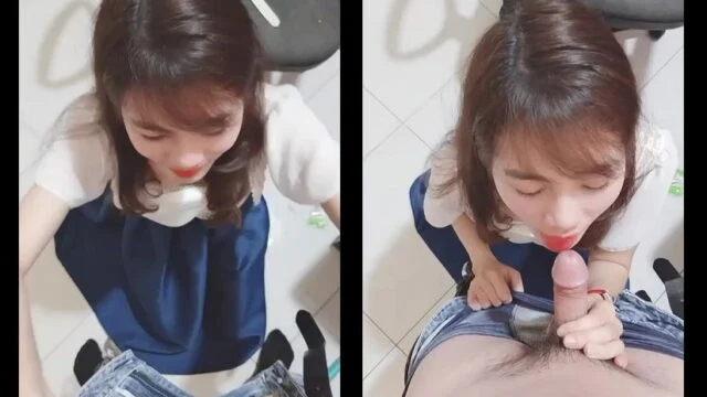 Em nhân viên văn phòng tranh thủ buôi trưa bên anh
